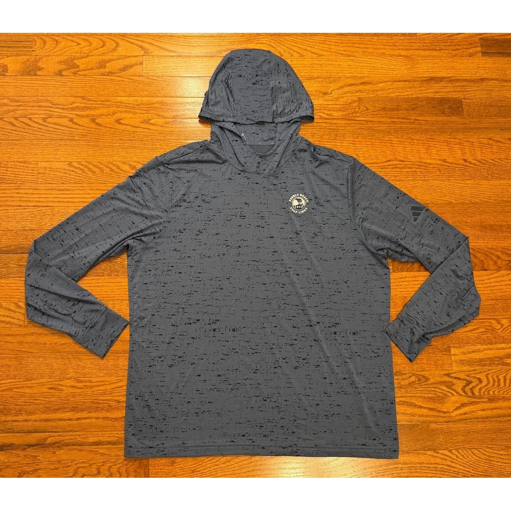 Adidas Pebble Beach Golf Links Hoodie Mens XL Blue Performance Active Pullover